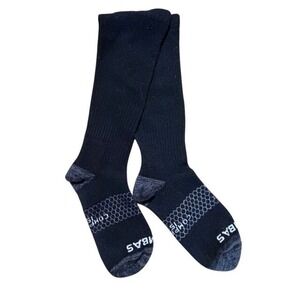 Bombas Everyday Compression Socks 15-20 mmHg Knee High Black Gray Medium Unisex